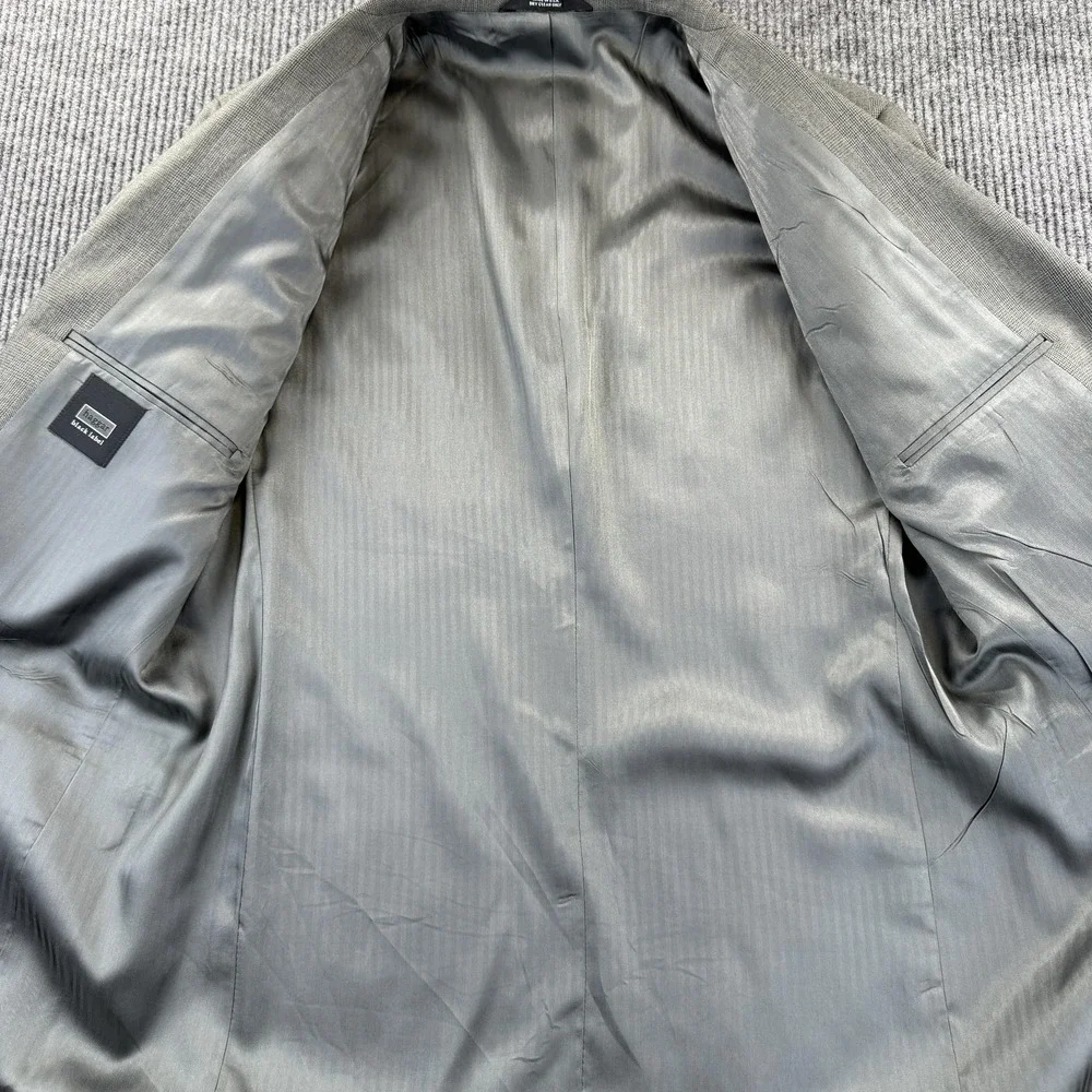 Haggar Black Label Blazer Mens 44L Gray Two Button Wool Blend Sport‎ Coat USA